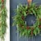 Glitzhome® 24"D Christmas Greenery PE Cedar Wreath with Red Berries